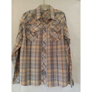 Bare Fox 3XL Plaid Western Shirt US 99 101 Gasoline Embroidered Long Sleeve